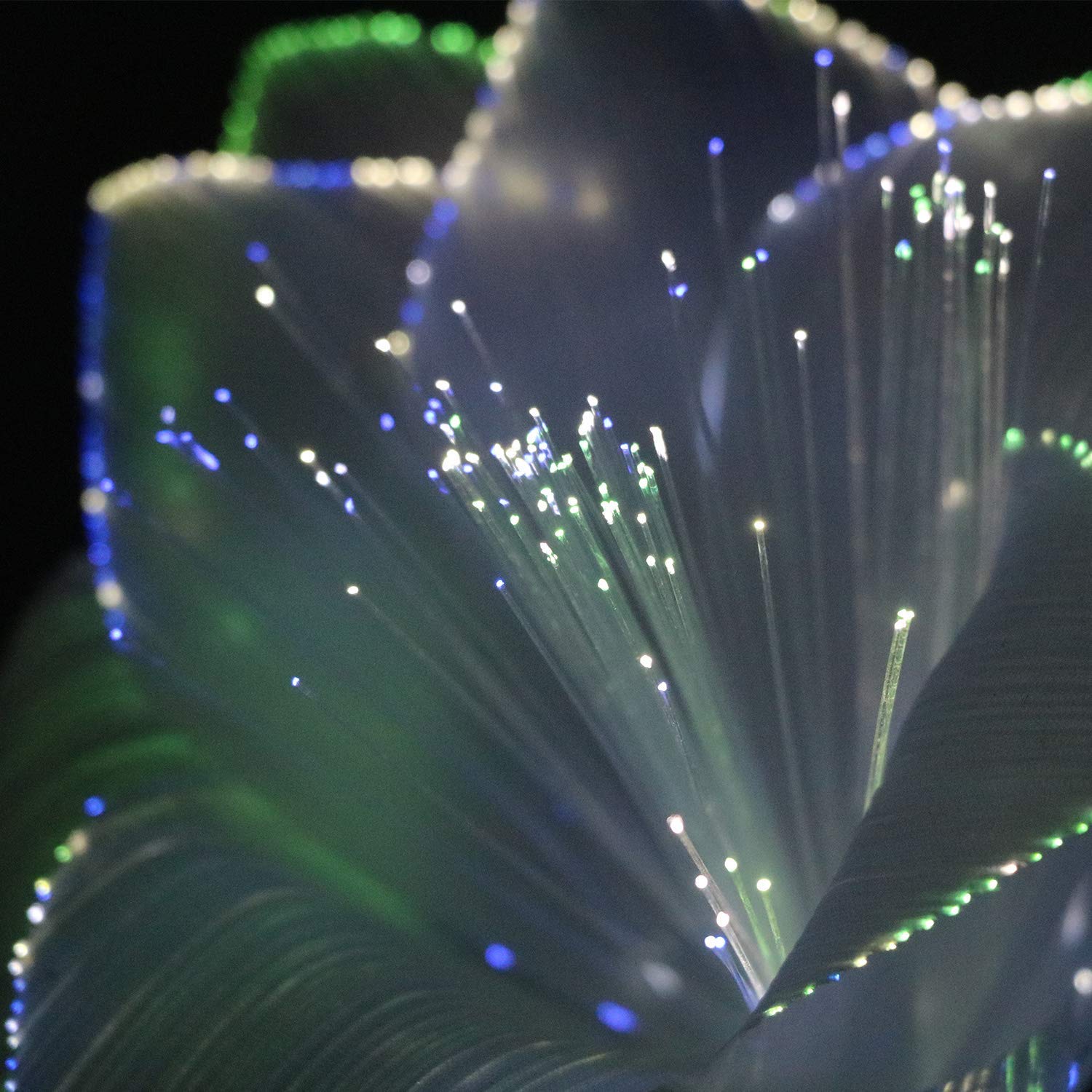 Tronje, LED-Kunstblumen, Weihnachtstern Weiß, 15x15x49cm, mit Steckernetzteil