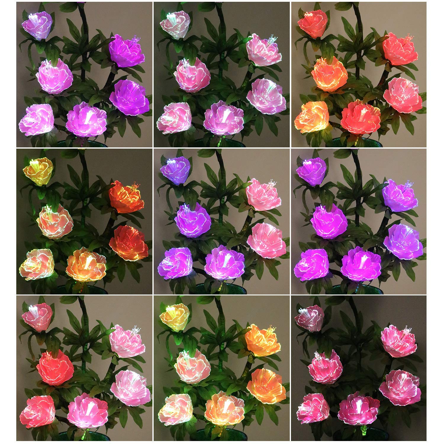 Tronje, LED-Kunstblumen, Pfingstrose Rosa, 14x14x63cm, mit Steckernetzteil