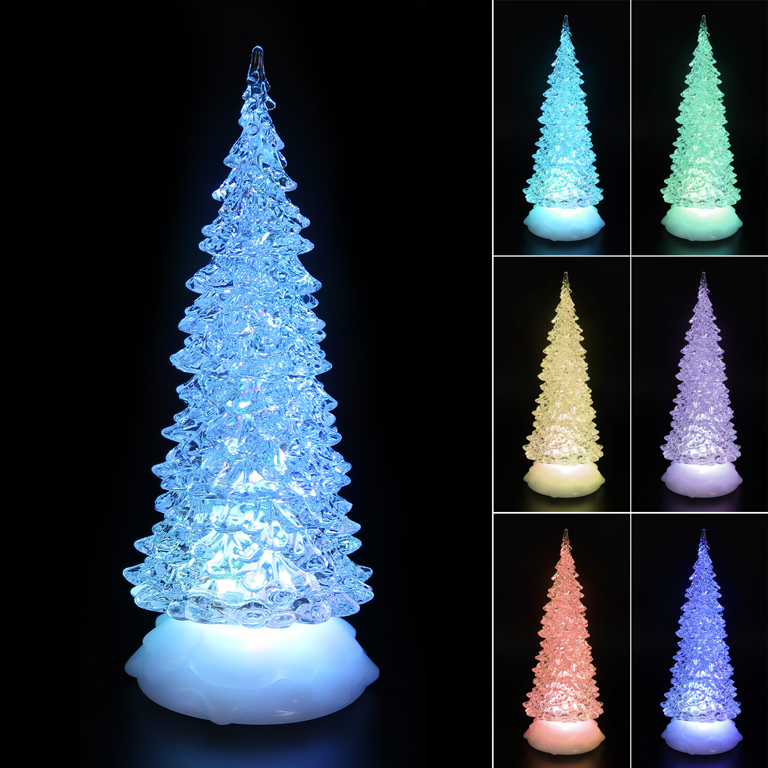 Tronje, LED-Christbaum, 27cm, 7 Wechselfarben, USB, Timer